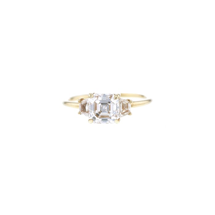 Emerald-Cut Triple Diamond Ring
