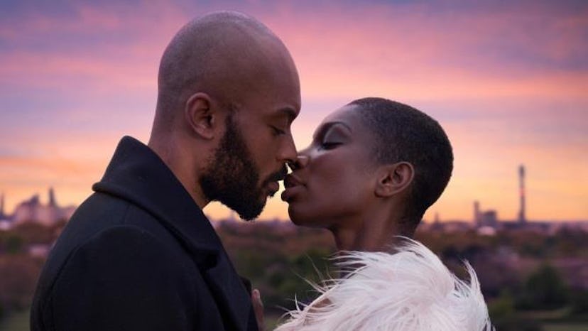 Arinzé Kene and Michaela Coel kiss in a still from Been So Long
