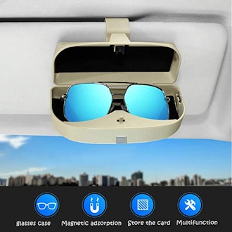 Dualshine Sun Visor Glasses Case Holder