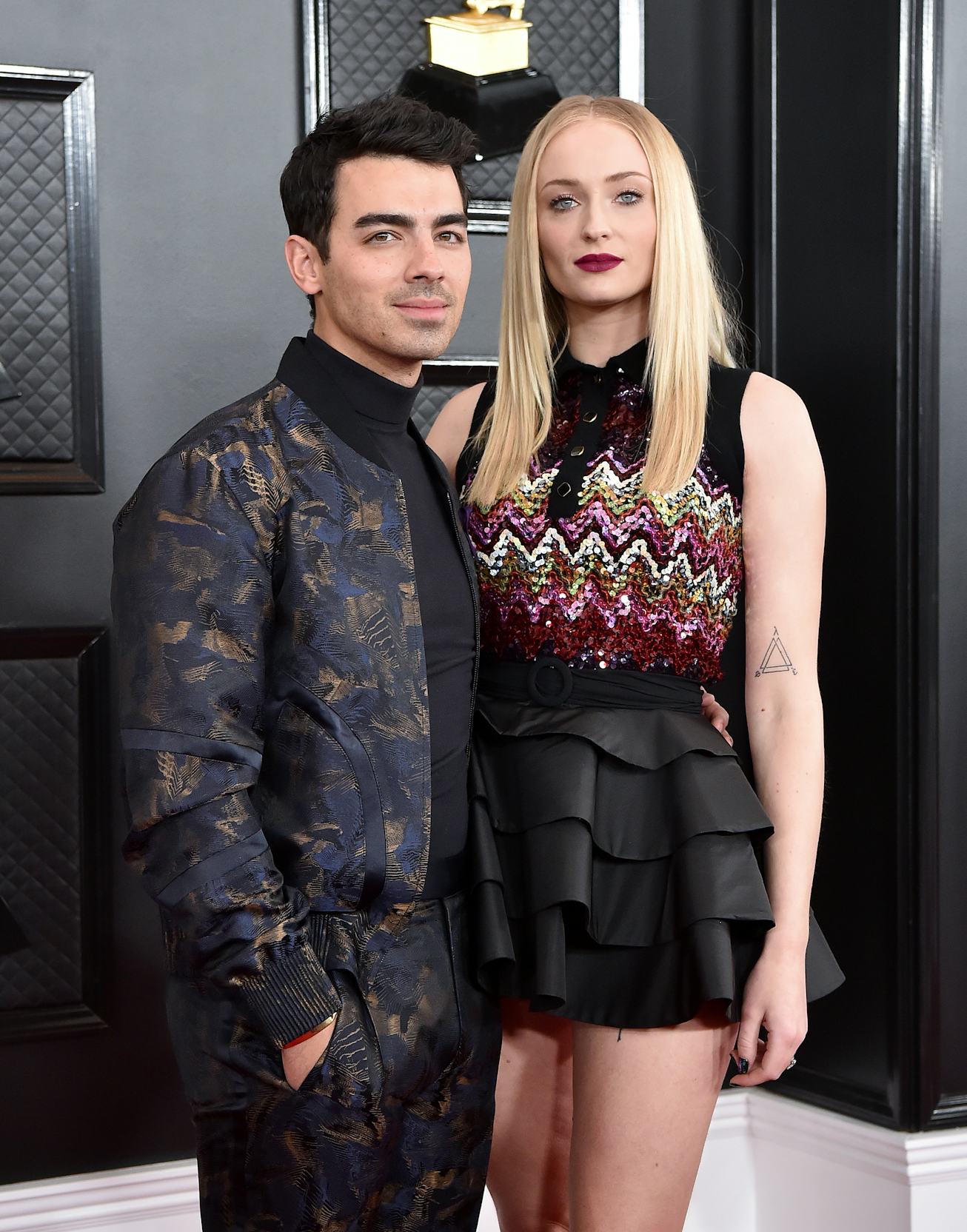 Joe Jonas and Sophie Turner attend the 62nd Annual GRAMMY Awards at Staples Center on January 26, 20...