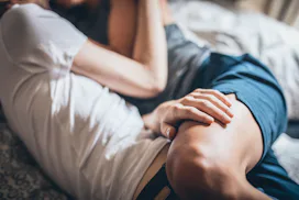 woman and man in bed