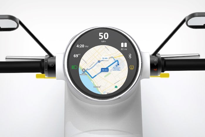 A scooter digital dashboard.