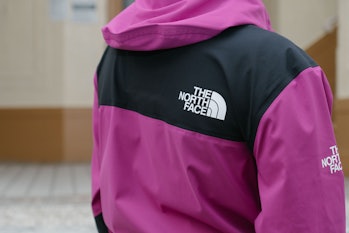 A close-up of the back of a jacket.