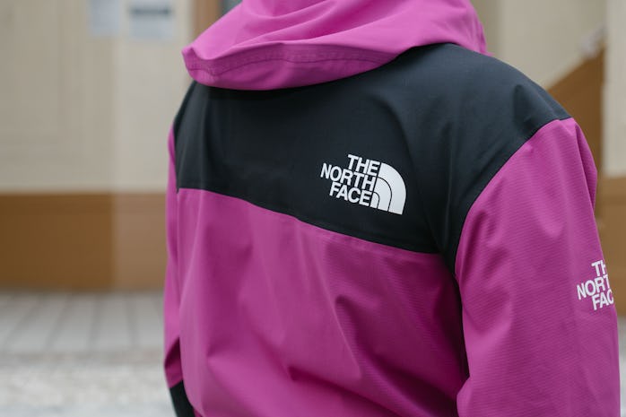 A close-up of the back of a jacket.