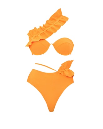 Kari Orange High-Waist Bikini
