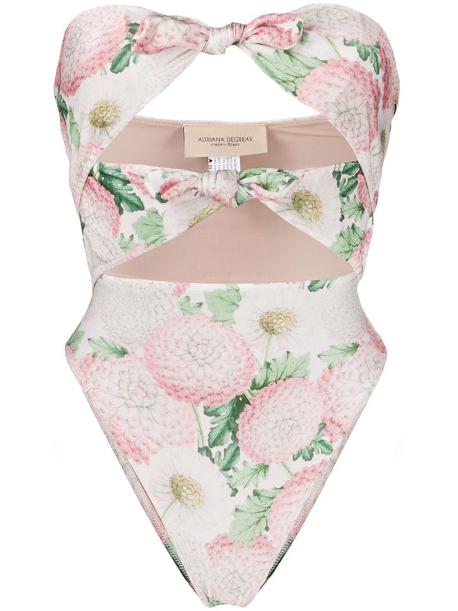 Knot Detail Floral Print Swimsuit