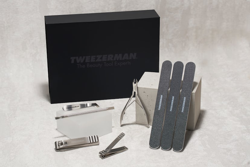 The new kit comes with nail clippers, nail files, cuticle Pushies, and a few other tools.