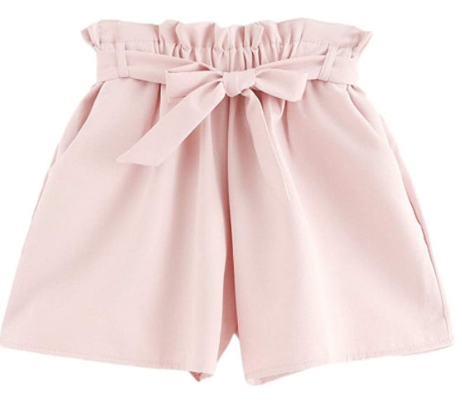 Milumia Women's Casual Tie Waist Frill Trim Shorts