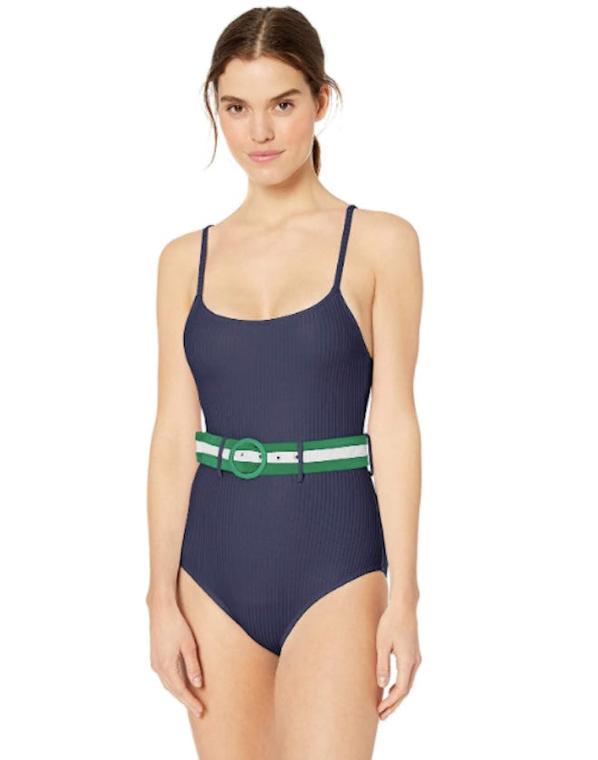 Jessica Simpson Belted One-Piece Swimsuit