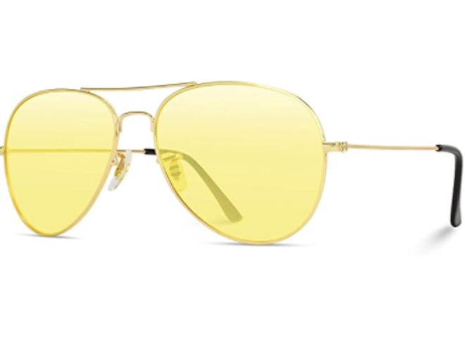Classic Aviator Style Sunglasses With Colored Lens