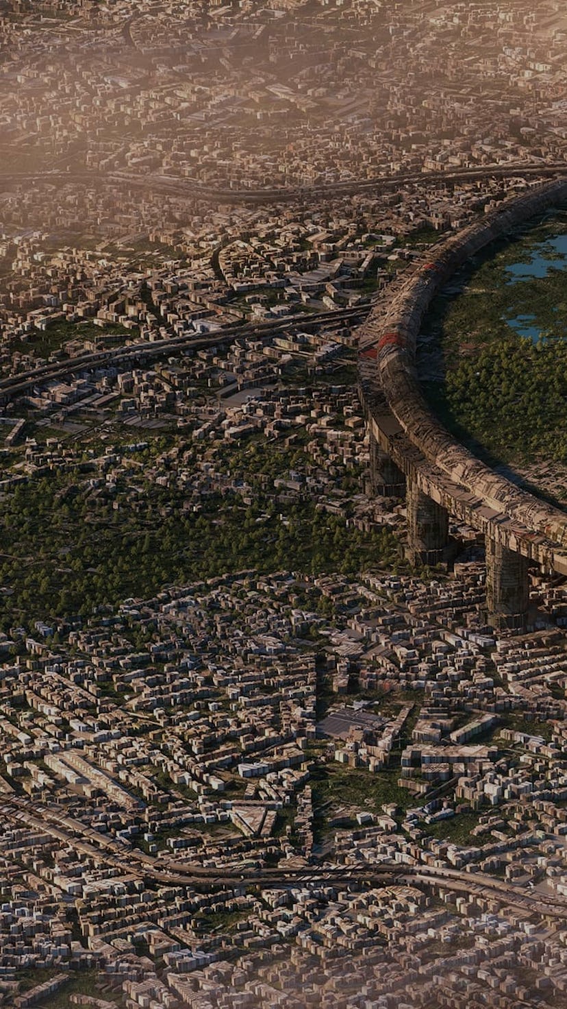 Graphic artist InwardSound creates detailed rendering of a city.