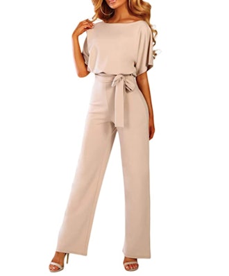 Happy Sailed Women's Belted Wide Leg Jumpsuit