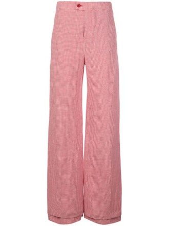 Micro Gingham High-Waisted Trousers