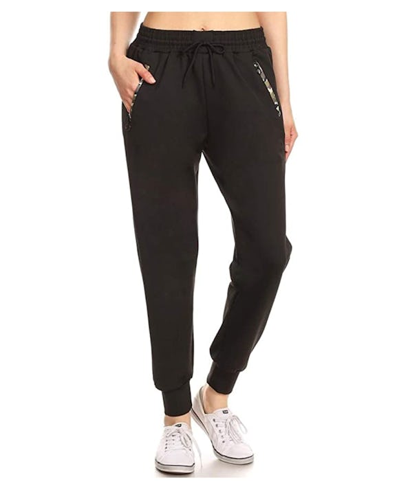 Leggings Depot Women's Printed Solid Activewear Jogger