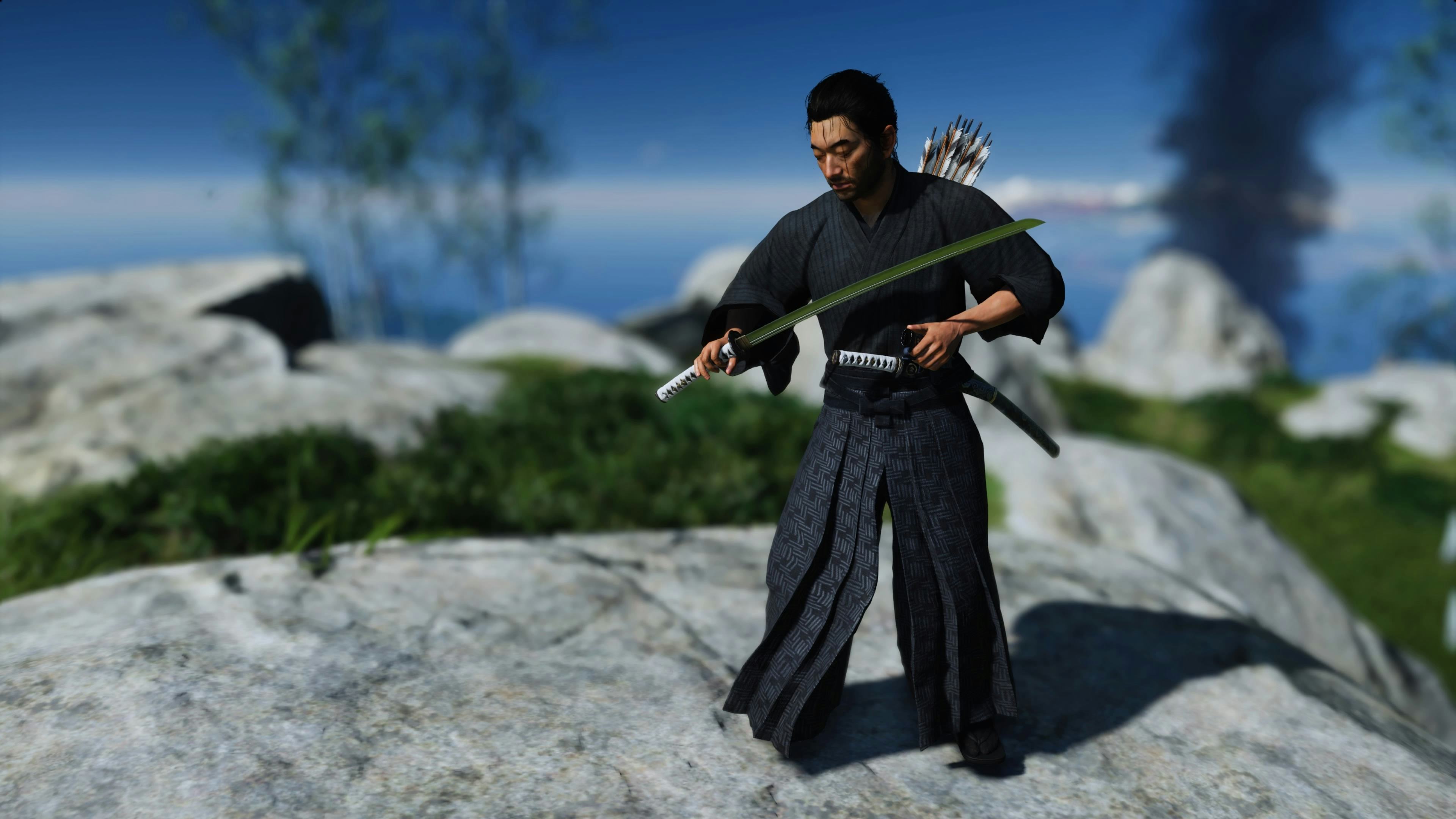  Jin Sakai with an armor set in Ghost of Tsushima