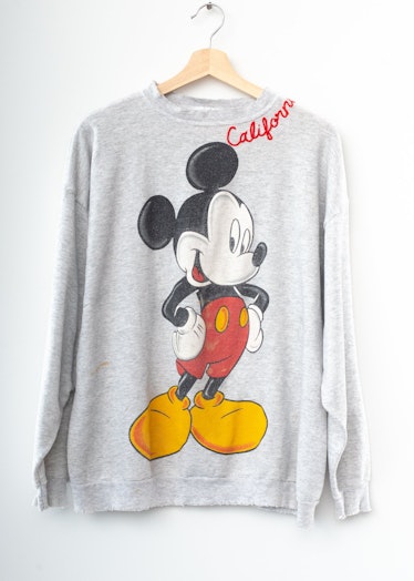 Vintage Mickey & California Embroidery Sweatshirt - Heather Grey