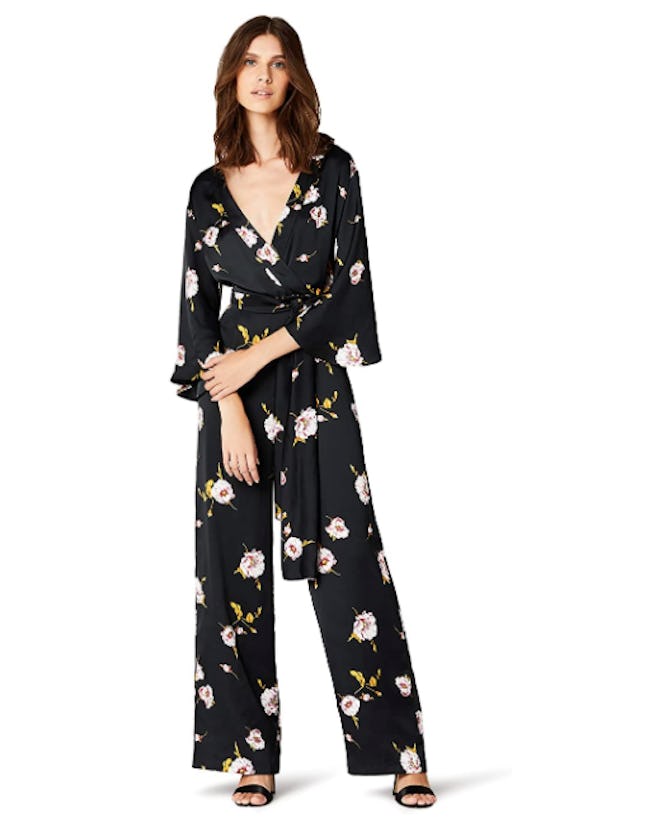 TRUTH & FABLE Women's Kimono Sleeve Floral Jumpsuit