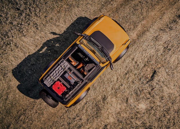 The 2021 Ford Bronco viewed from above.