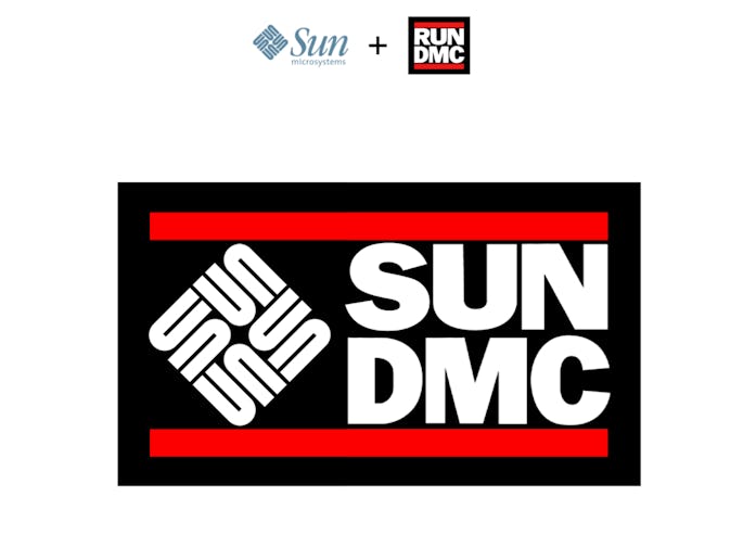 A combination of Sun Microsystems and Run-DMC's logos.