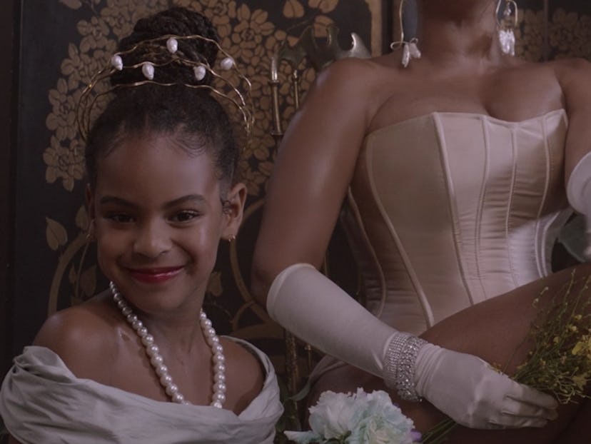 Blue Ivy wears matching outfits with her mom throughout 'Black Is King'.