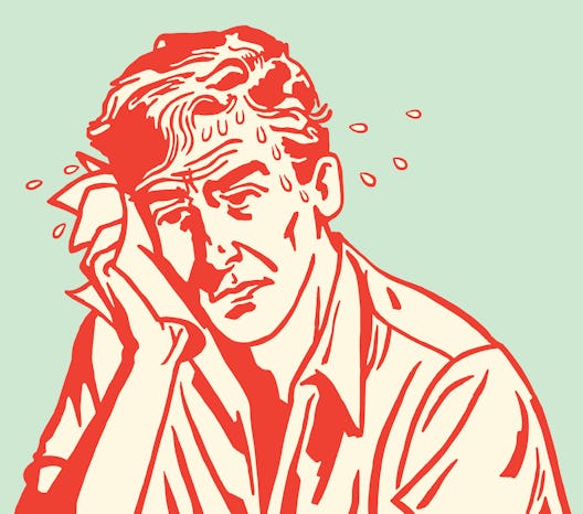 Illustration of a stressed man 
