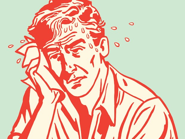 Illustration of a stressed man 