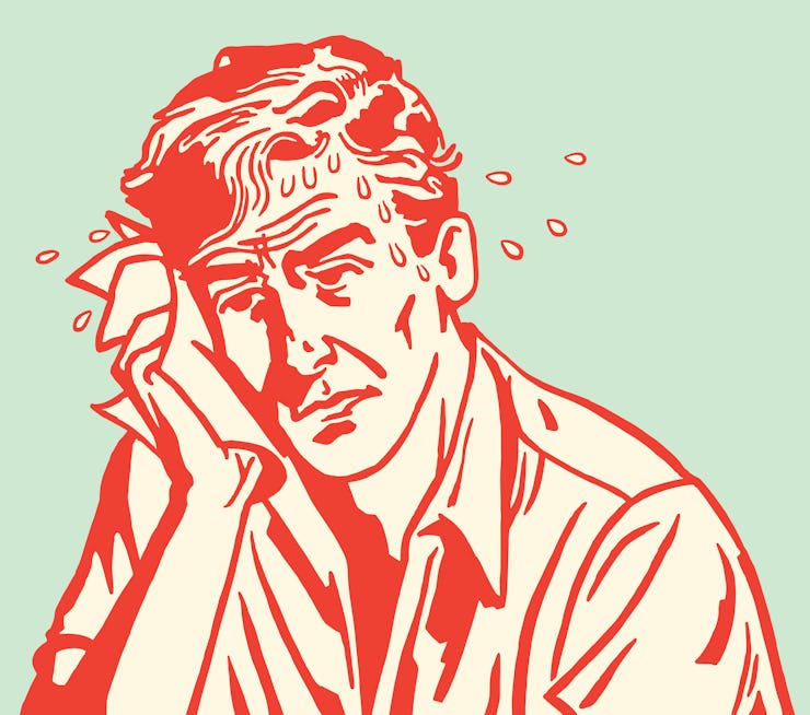 Illustration of a stressed man