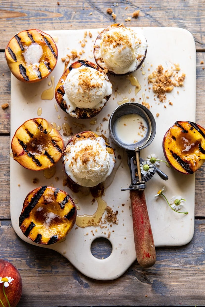 brown butter grilled peaches and cream 