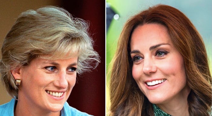 Kate Middleton’s dress looks much like one Princess Diana wore.  
