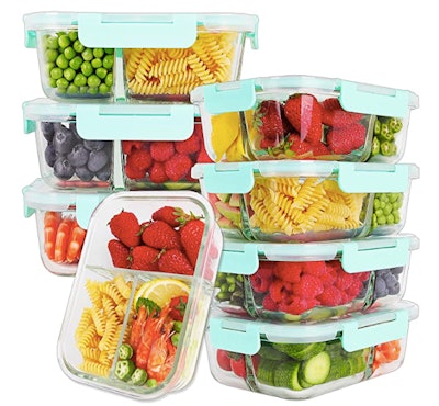 8-Pack Glass Meal Prep Containers
