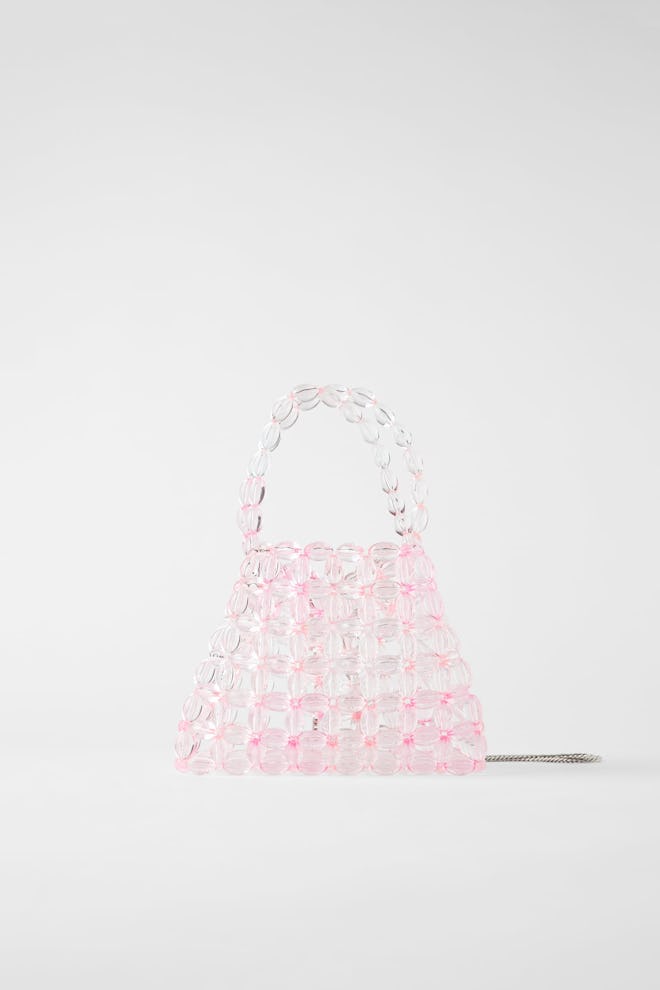 Transparent Beaded Bucket Bag