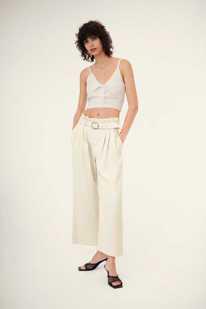 Wide Leg Belted Pants
