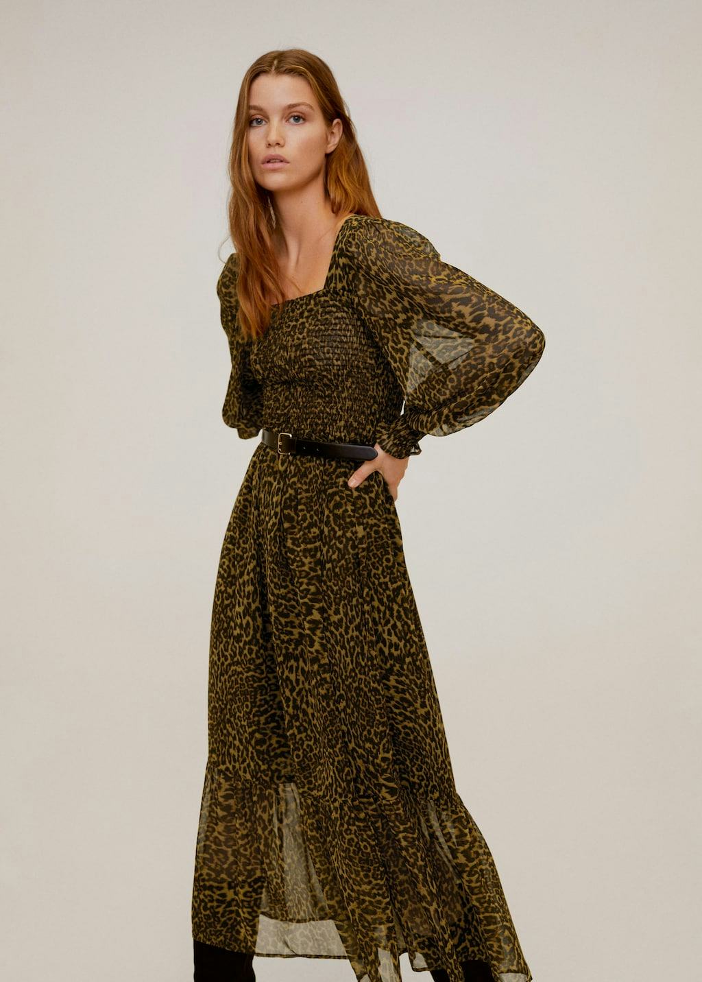 mango leopard print wrap dress