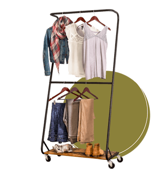 Honey-Can-Do Rustic Z-Frame Garment Rack with Bottom Shelf