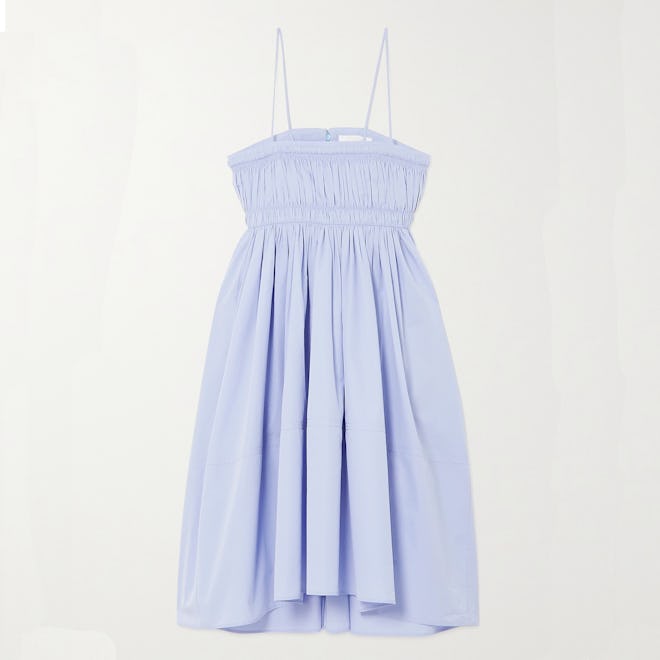 Chloé Shirred Cotton-Poplin Dress