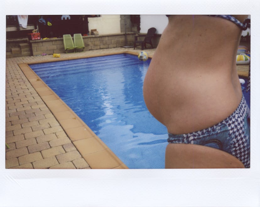 Jumping into a pool while pregnant should be done safely, experts say.