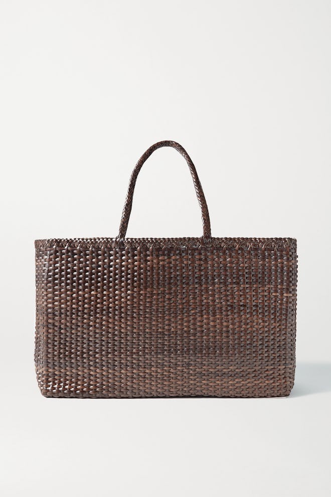 Max Large Woven Leather Tote