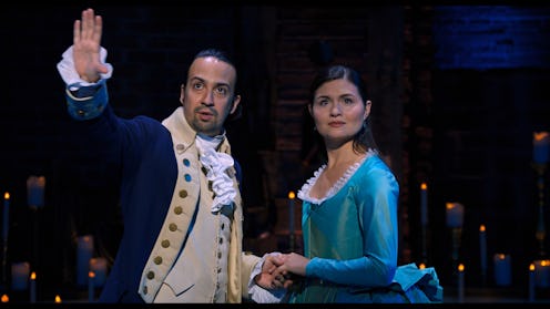 Lin-Manuel Miranda and Phillipa Soo star as Alexander and Eliza Hamilton in the Broadway show Hamilt...