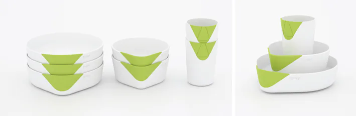This tableware enables the visually impaired to eat and drink by feel alone