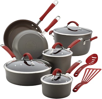 Rachael Ray Hard Anodized Nonstick Cookware Pots and Pans Set (12 Pieces)