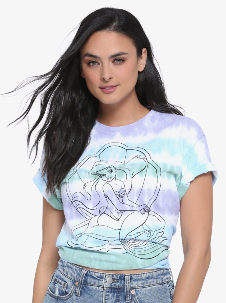 Disney The Little Mermaid Ariel Striped Tie-Dye Women's T-Shirt - BoxLunch Exclusive