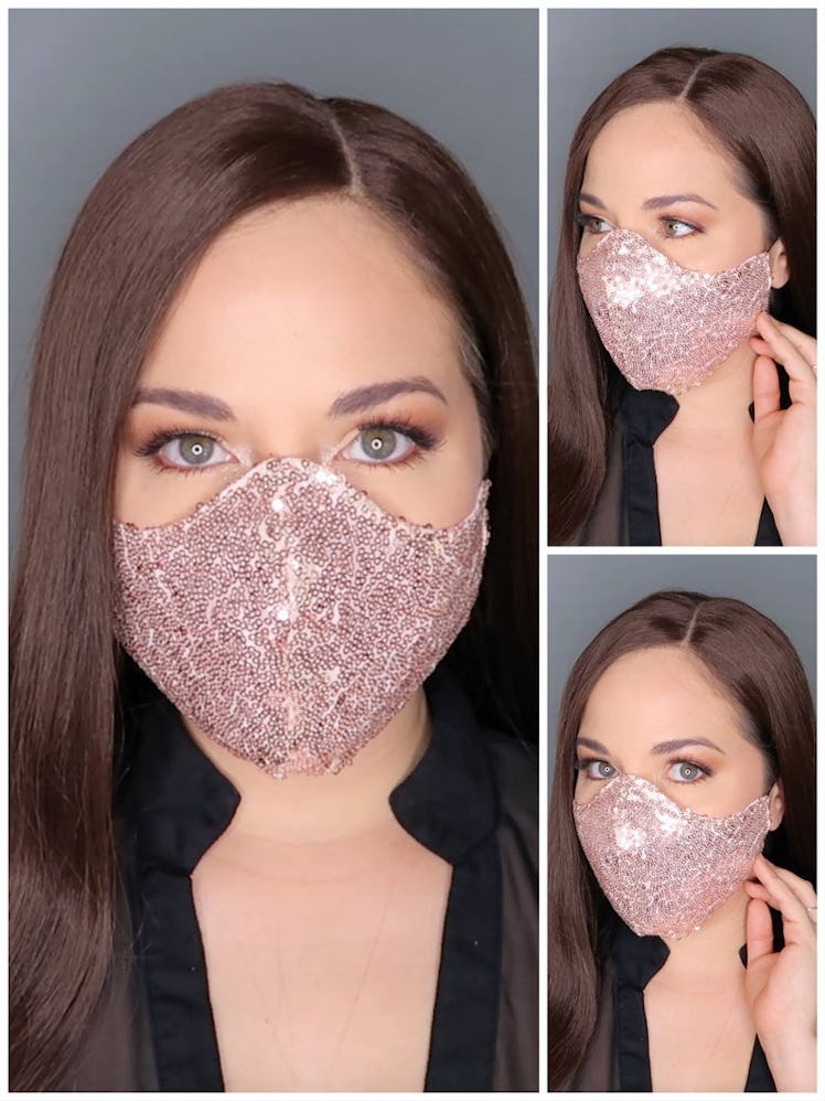 CottonFaceMaskStore 3 Layer Fitted Filter Pocket Mini Sequins-Cotton Face Mask