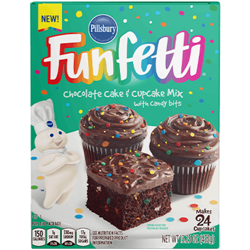 Pillsbury has chocolate funfetti cake mix.