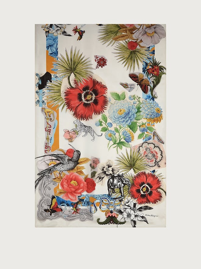 Collage Print Silk Stole