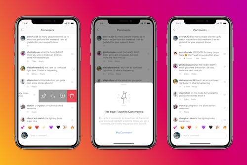 Instagram's pinned comments let users decide which comments their followers see first.