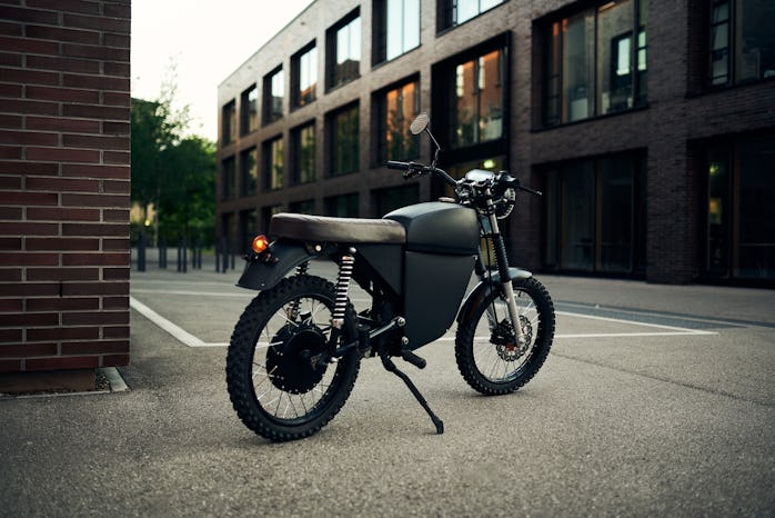 BlackTea Moped electric moped parked on a street