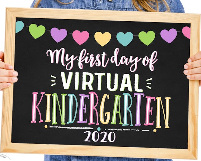 First Day of Virtual Kindergarten Printable Sign