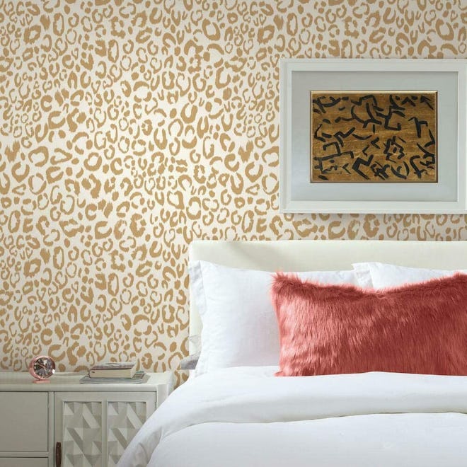 RoomMates Leopard Peel And Stick Wallpaper 