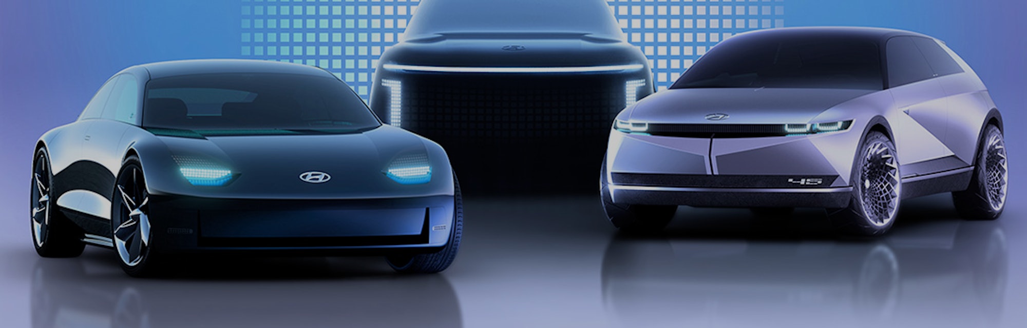 Hyundia's three forthcoming Ioniq electric vehicles.