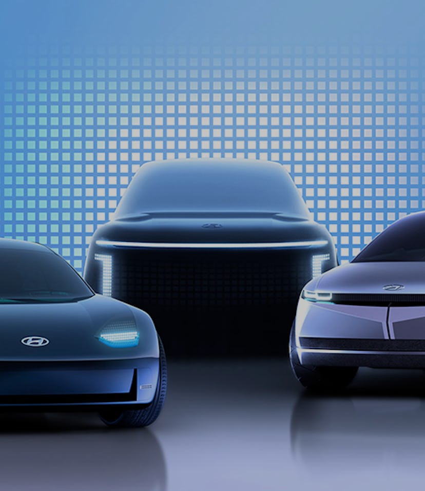 Hyundia's three forthcoming Ioniq electric vehicles.